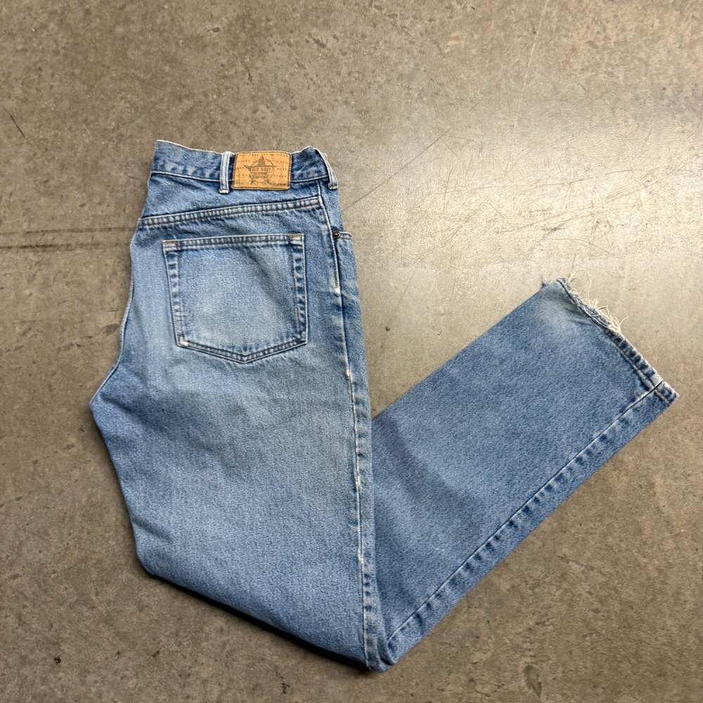 Old Navy Vintage Mens Straight Leg Light Wash Distressed Denim Jeans W34 L34